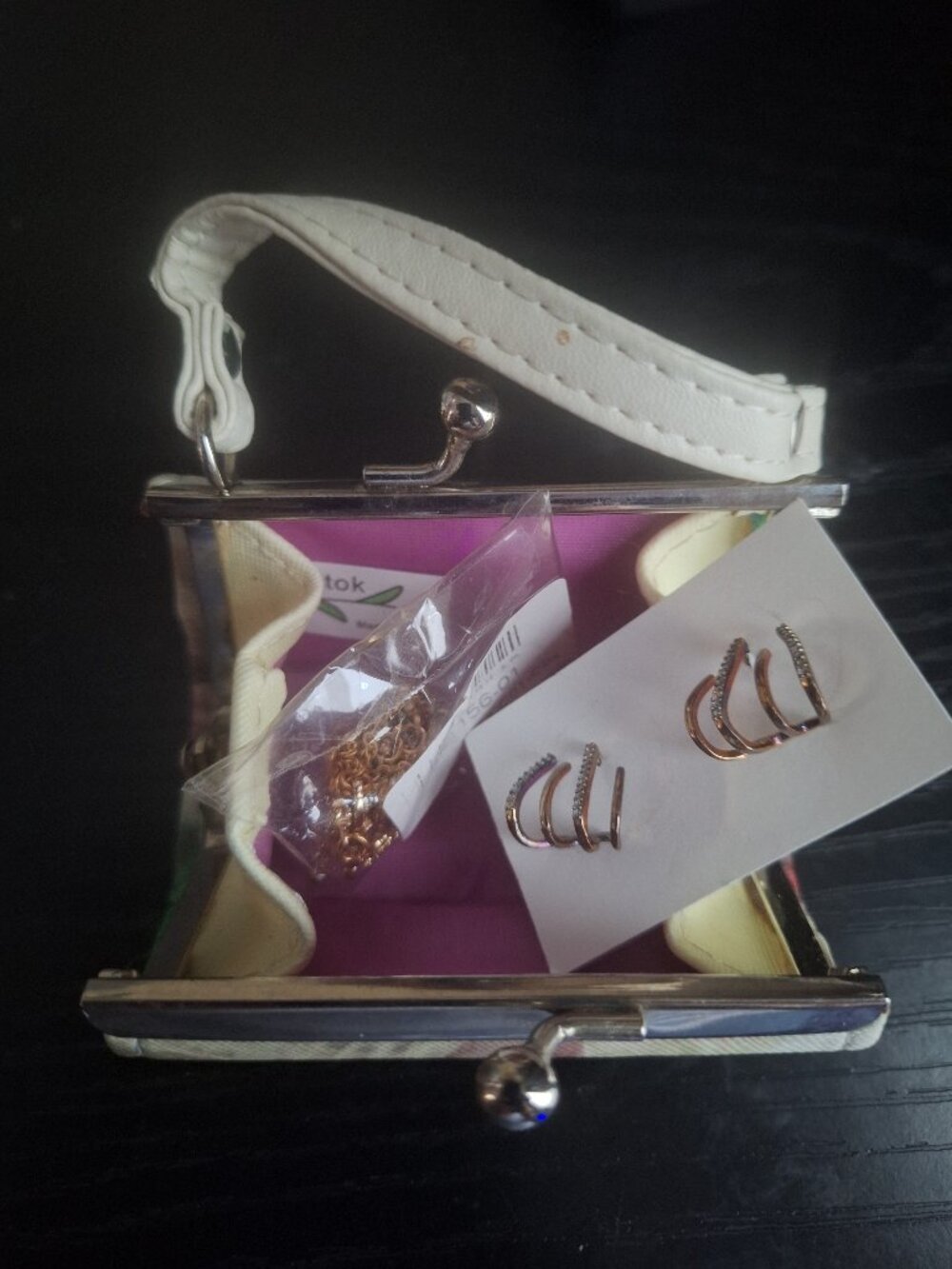 Mini Coin Purse with Two Pair of Pierced Earrings